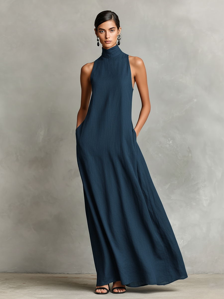 Macarena • Vestido largo negro minimalista