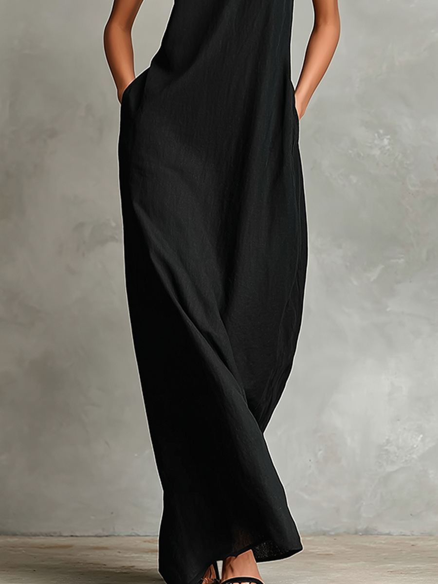 Macarena | Vestido largo negro minimalista