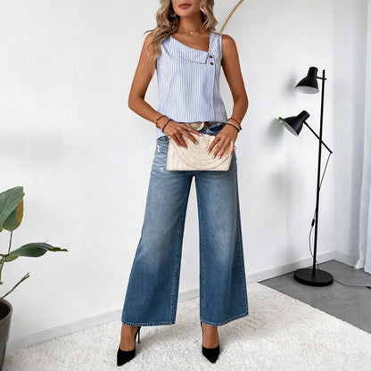 Kaira | Blusa Rayas Asimétrica