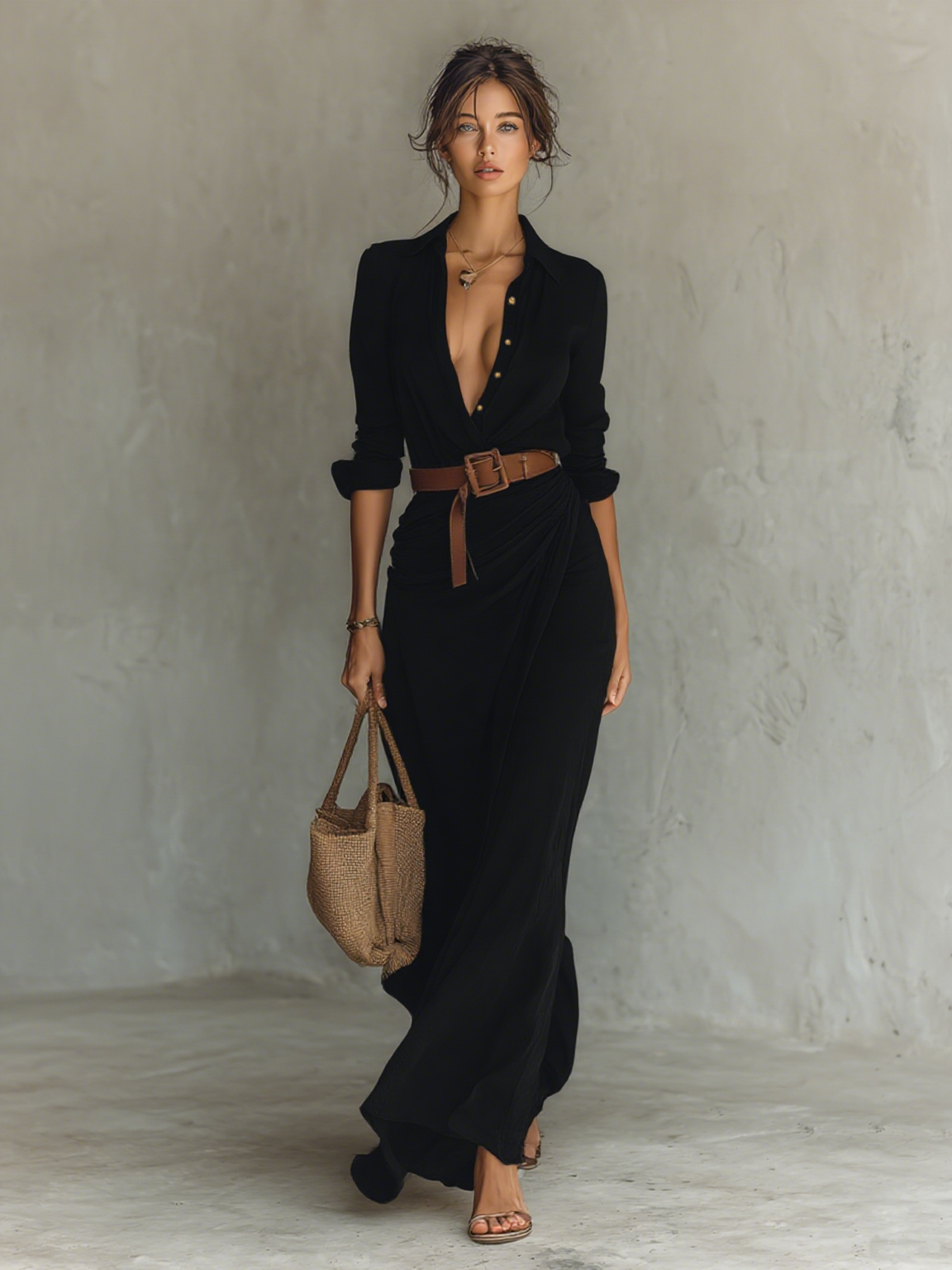 Sofia • Maxi vestido con cinturón