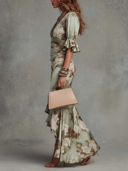Camelia • Vestido Estampado Floral Satinado