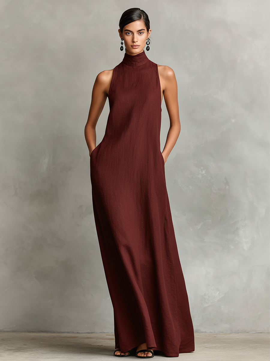 Macarena • Vestido largo negro minimalista