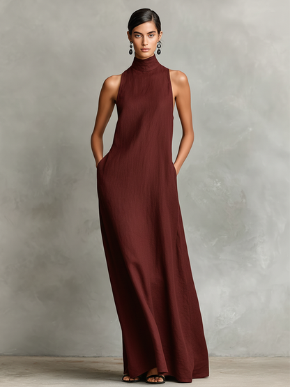 Macarena • Vestido largo negro minimalista